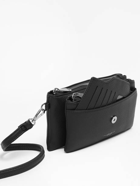 Crossbody Bag With Card Holder Grained Miniprix Black grained H6020 other view 2