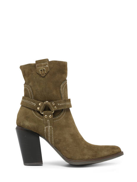 Heeled Santiago Boots In Leather Mjus Green accessoires T76202 other view 1