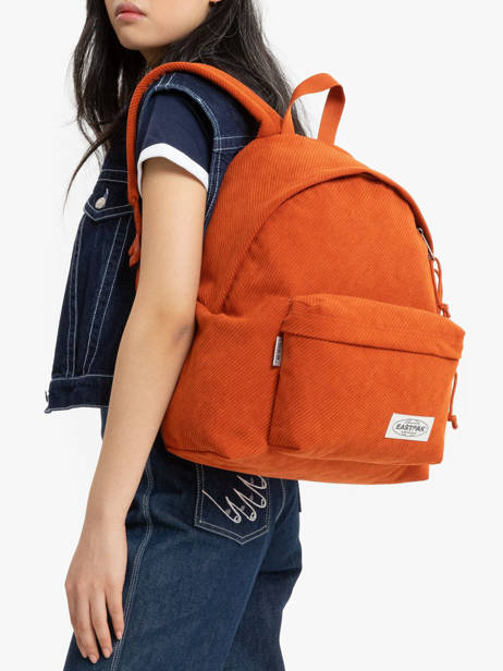 1 Compartment Backpack Eastpak Orange angle cords K620ANG other view 1