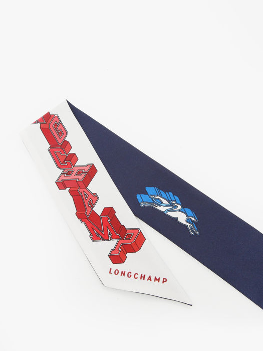 Longchamp Soie unie Foulard Bleu