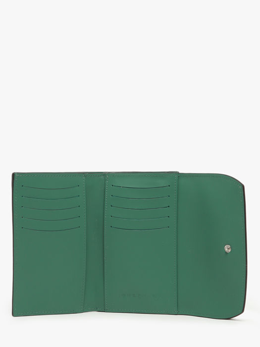 Longchamp Roseau box Wallet Green