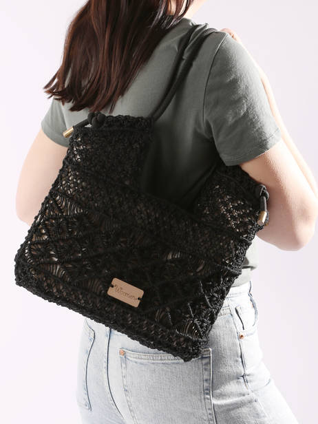 Braided Jute Tanaisie Shoulder Bag Woomen Black tanaisie WTAN09 other view 1