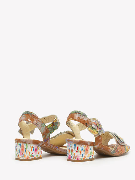 Heeled Sandals In Leather Laura vita Multicolor women HUCBIO05 other view 3