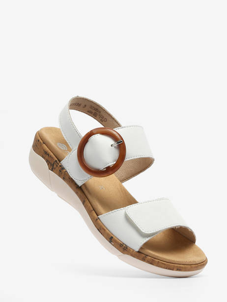 Sandals In Leather Remonte White women 80 other view 1
