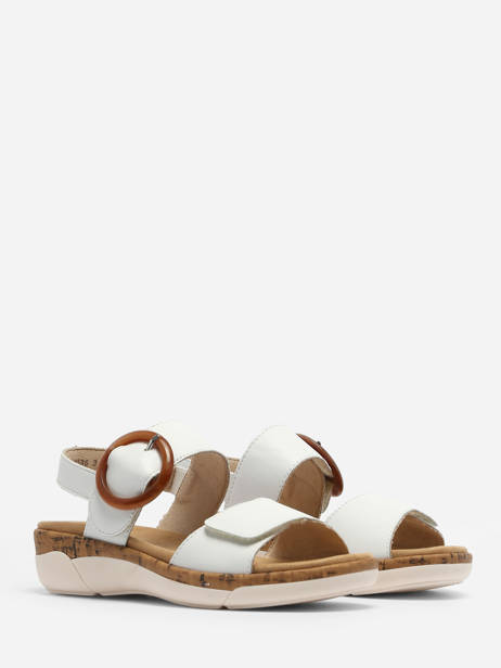 Sandals In Leather Remonte White women 80 other view 2