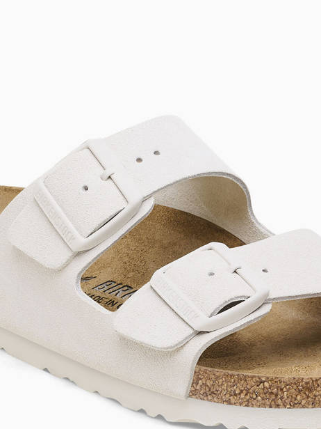 Slippers Arizona In Leather Birkenstock White women 10266842 other view 1