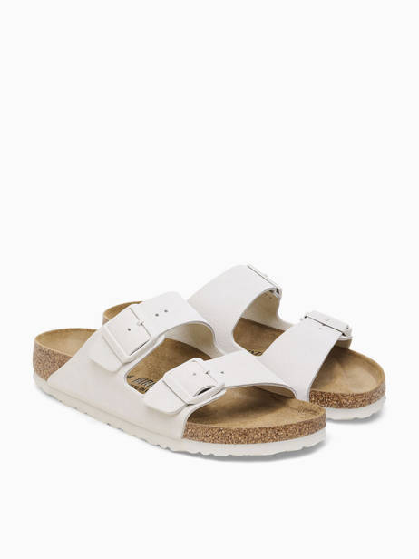 Slippers Arizona In Leather Birkenstock White women 10266842 other view 3