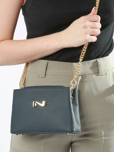 Sac Bandoulière Poppy Cuir Nathan baume Bleu eden 2 vue secondaire 1