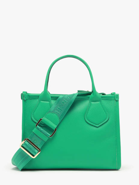 Small Leather Jour Tote Bag Lancel Green jour A12995 other view 4