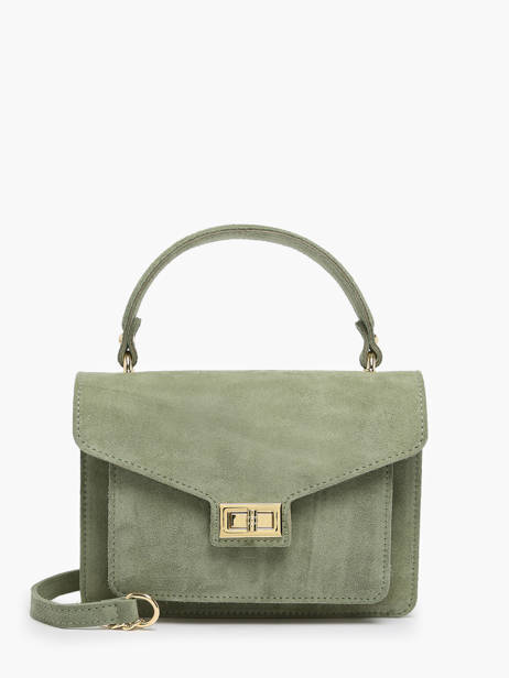 Leather Velvet Crossbody Bag Milano Green velvet VE21061G