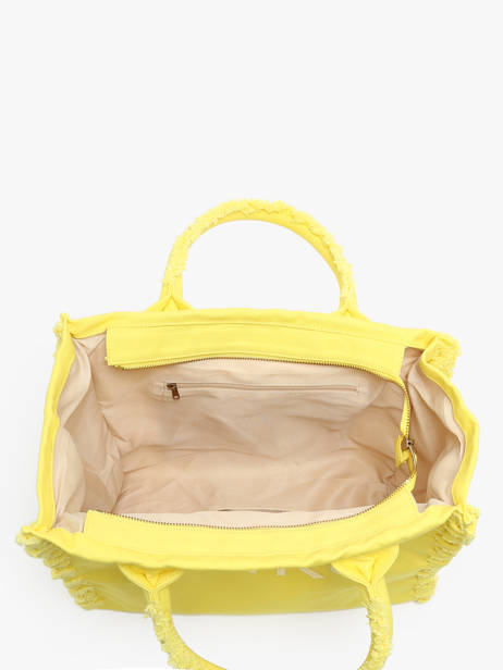 Shoulder Bag Logo Shopper Cotton Pinko Yellow logo shopper A1WQ other view 3