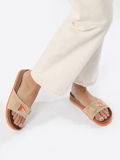 Slippers In Leather Nathan baume Beige women 241N70 other view 2