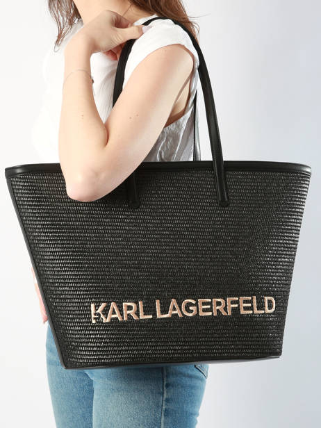 Raffia Shoulder Bag K/essential Karl lagerfeld Black k essential 241W3027 other view 1