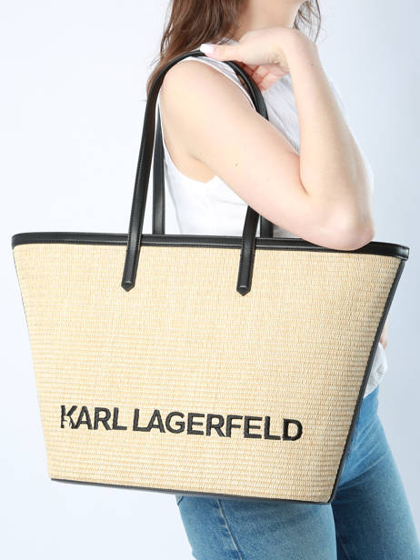 Shoulder Bag K Essential Raphia Karl lagerfeld Beige k essential 241W3057 other view 1