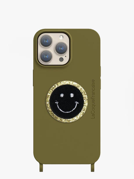 Phone Case Patch Smiley La coque francaise Black accessoires LE314647 other view 1