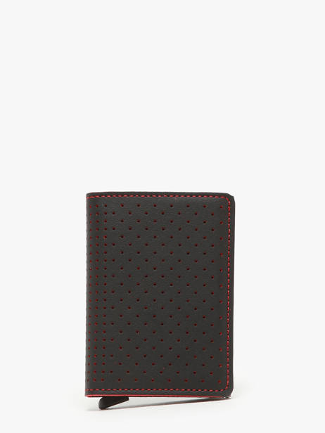 Card Holder Leather Secrid Black perforated SPF
