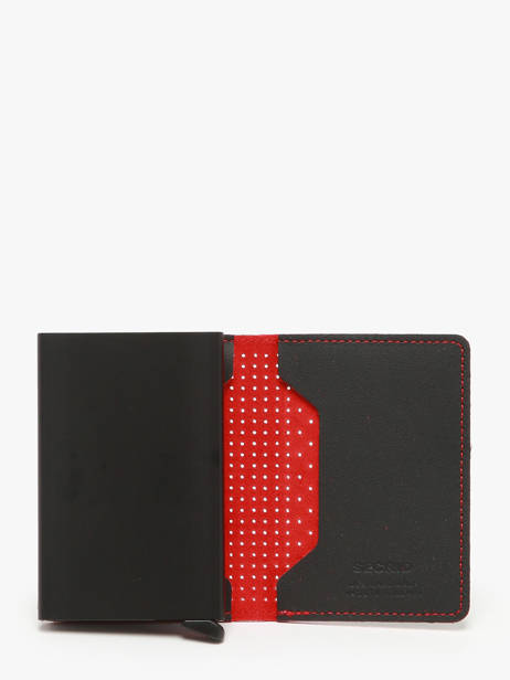 Card Holder Leather Secrid Black perforated SPF other view 1