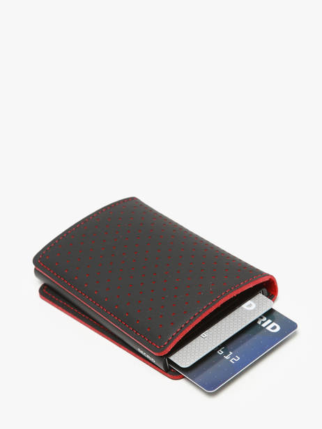 Card Holder Leather Secrid Black perforated SPF other view 2