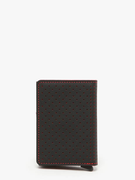 Card Holder Leather Secrid Black perforated SPF other view 3