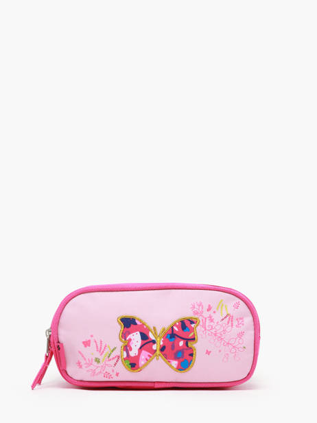 2-compartment Pouch Snowball Pink butterfly 46411