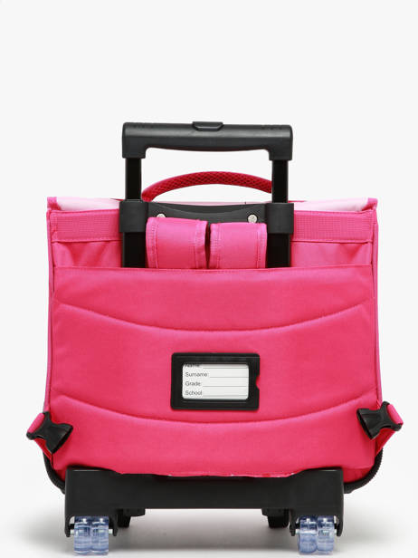 2-compartment Wheeled Satchel Snowball Pink butterfly T46438 other view 5