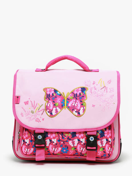 2-compartment Satchel Snowball Pink butterfly 46438