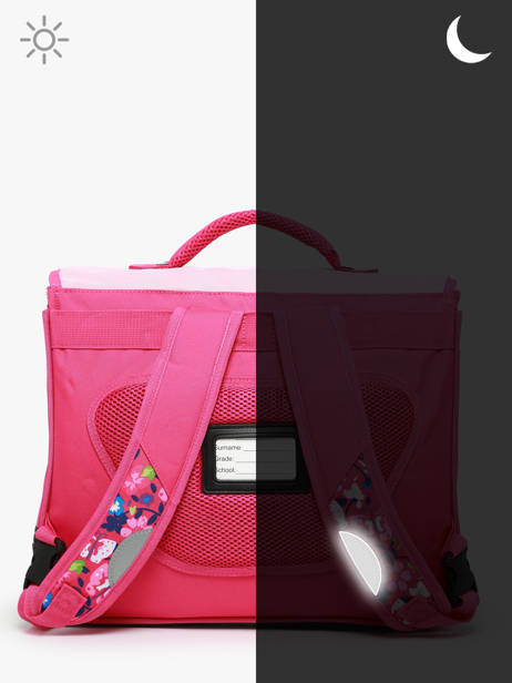 2-compartment Satchel Snowball Pink butterfly 46438 other view 5