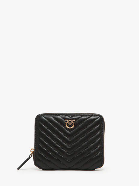 Wallet Leather Pinko Black love bag quilt A0GK