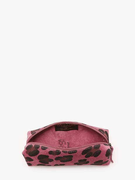 Trousse Cuir Milano Rose velvet leopardo VL22116 vue secondaire 1