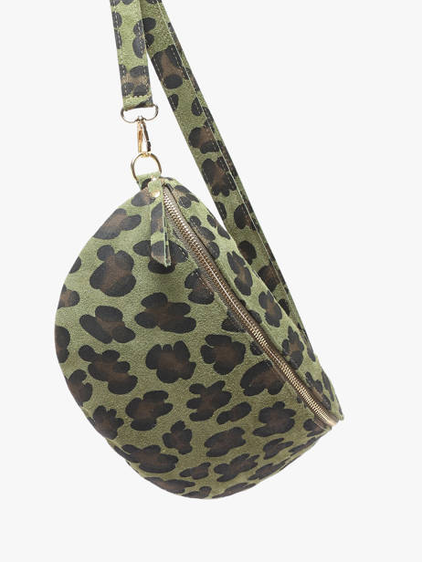 Belt Bag Milano Green velvet leopardo VL21123 other view 2