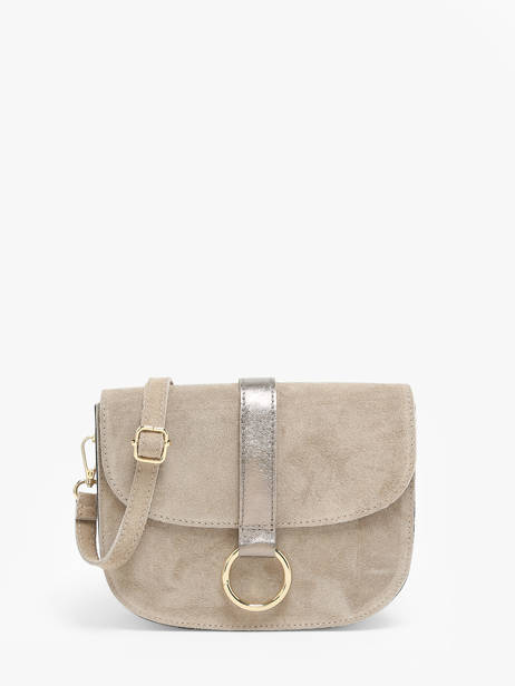 Sac Bandoulière Velvet Cuir Milano Beige velvet VE23112