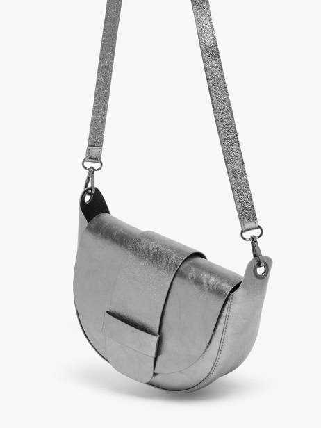 Shoulder Bag Nine Leather Milano Silver nine NI24065 other view 2