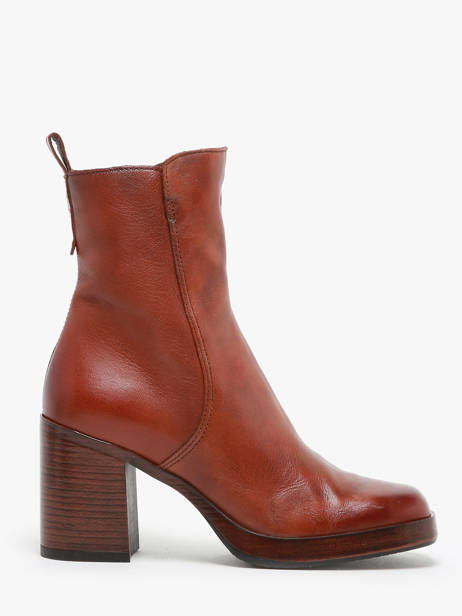 Bottines à Talon En Cuir Mjus Marron women P96212