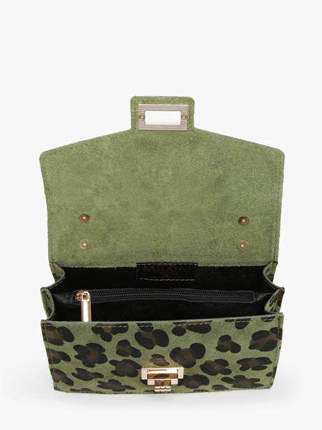 Sac Bandoulière Velvet Leopardo Cuir Milano Vert velvet leopardo VL21121 vue secondaire 3