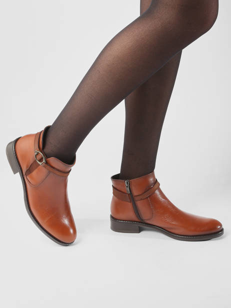 Bottines En Cuir Dorking Marron theme D8003 vue secondaire 1