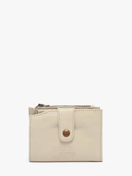 Porte-monnaie Porte-cartes Cuir Basilic pepper Beige cow BCOW94