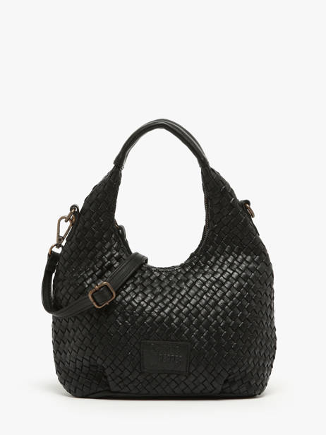 Sac Bandoulière Parma Cuir Basilic pepper Noir parma BPAR03