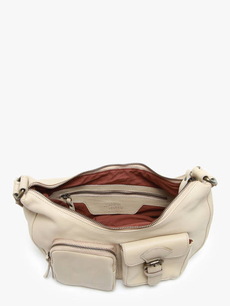 Sac Bandoulière Cargo Cuir Basilic pepper Beige cargo BCAR04 vue secondaire 3