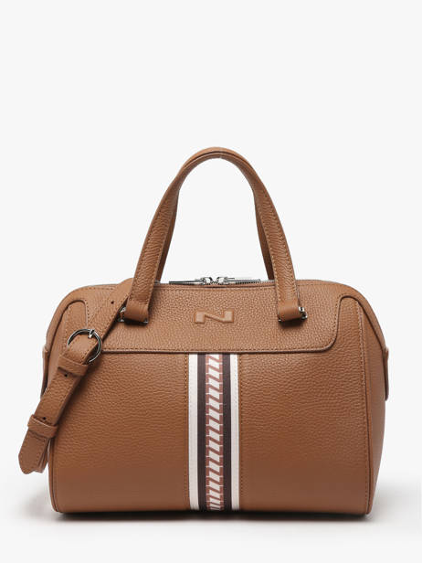 Sac Porté Main Norma Signature Cuir Nathan baume Marron signature 1