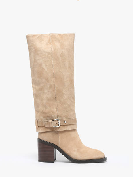 Heeled Boots In Leather Alpe Beige women 52841122