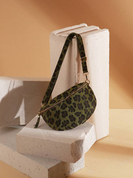 Belt Bag Milano Green velvet leopardo VL21123 other view 5