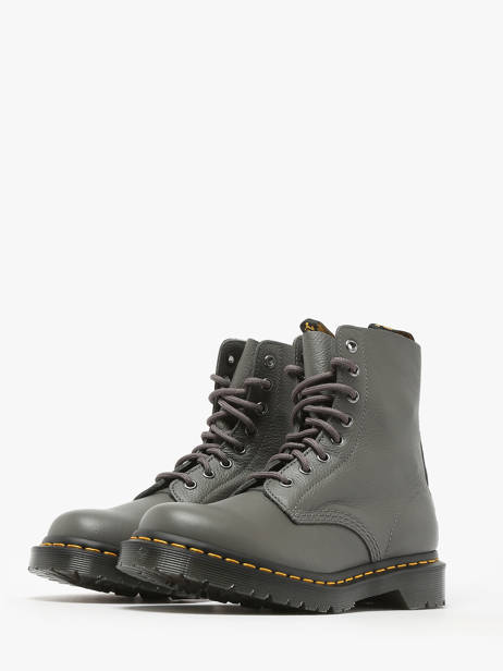 Bottines En Cuir Dr martens Gris women 31693029 vue secondaire 1