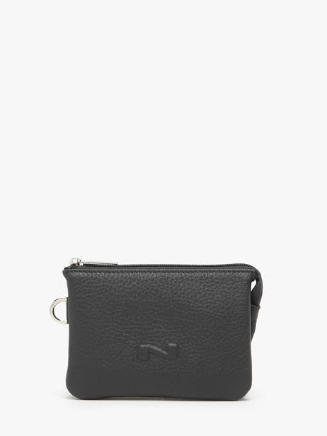 Porte-monnaie 2 Compartiments Cuir Nathan baume Gris original n 302N