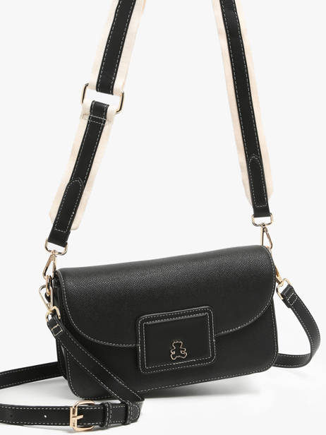 Shoulder Bag Saffiano Lulu castagnette Black saffiano WALFROY other view 1