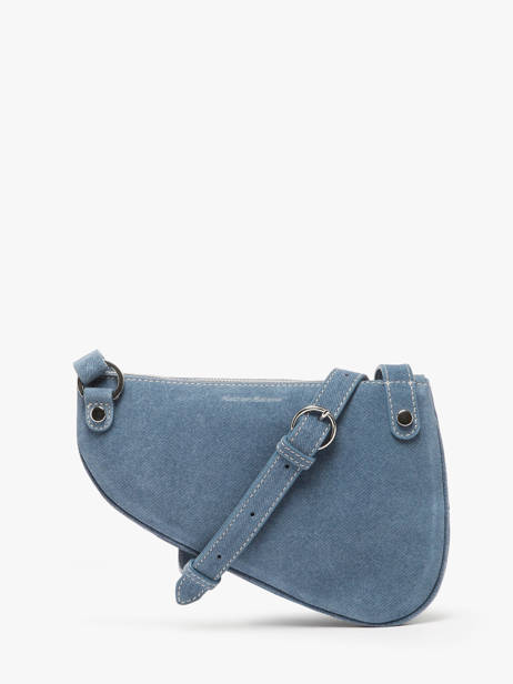 Sac Bandoulière City Perle Denim Cuir Nathan baume Bleu denim 1000D vue secondaire 4