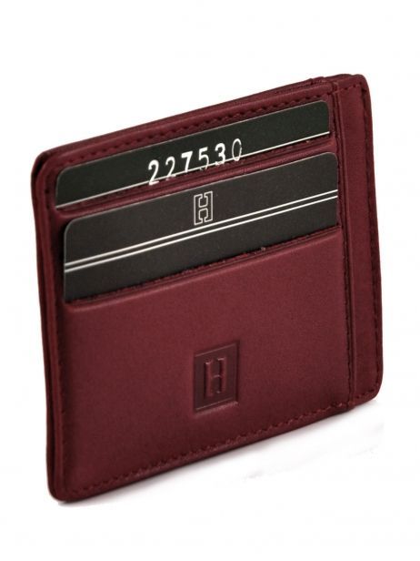 Card Holder Leather Hexagona Red soft 227530 other view 1
