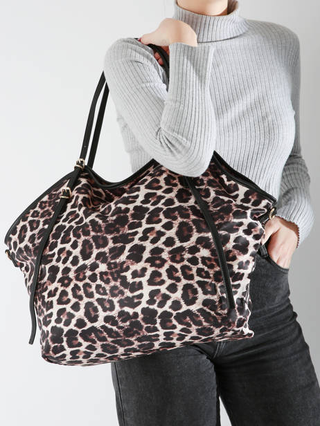 Shoulder Bag Leopard Nylon Miniprix Beige leopard BV24645 other view 1