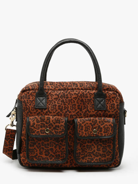 Sac Le Dandy Léopard Cuir Paul marius Marron leopard DANDYLEO