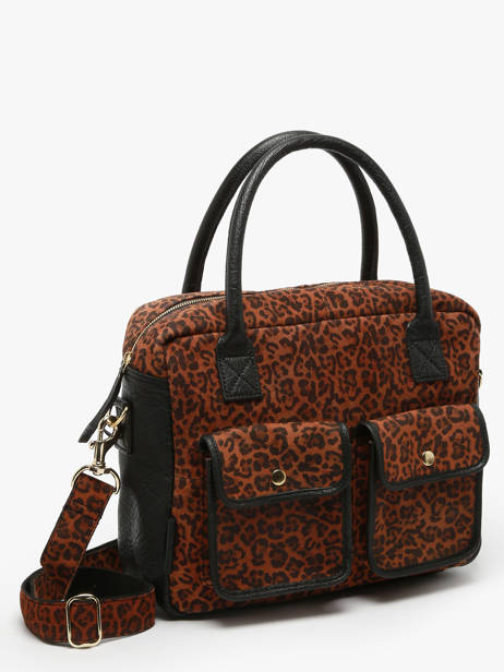 Sac Le Dandy Léopard Cuir Paul marius Marron leopard DANDYLEO vue secondaire 1