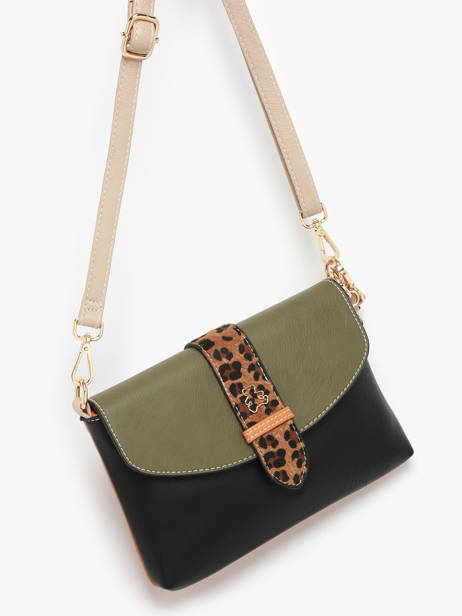 Sac Bandoulière Leopard Lulu castagnette Vert leopard SORRY vue secondaire 2